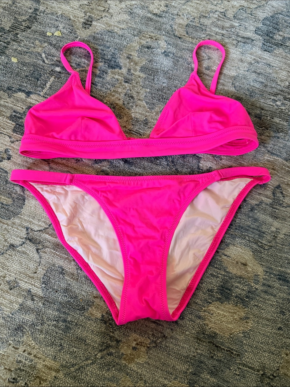 Solid and striped bathing suit sz small